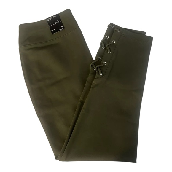 I.N.C INTERNATIONAL CONCEPTS High Waist Ponte Knit Lace Up Skinny Pants - Picture 6 of 7